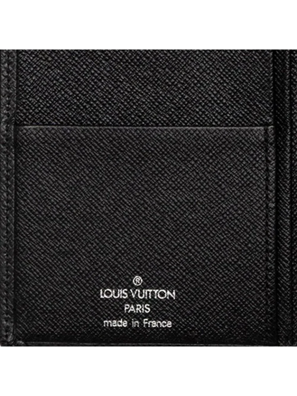 Louis Vuitton Taiga Portoballe Carte Cles Bifold Wallet Black Leather